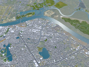 Haiphong city Vietnam 30km Modello 3D