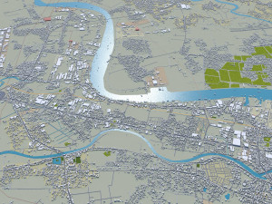 Haiphong city Vietnam 30km Modello 3D