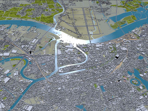 Haiphong city Vietnam 30km Modello 3D