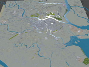 Haiphong city Vietnam 30km Modello 3D