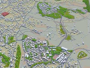 Hebron city West Bank 30km 3D Модель