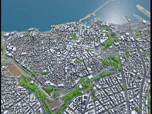 हेराक्लिओन शहर ग्रीस 30 कि.मी 3D मॉडल