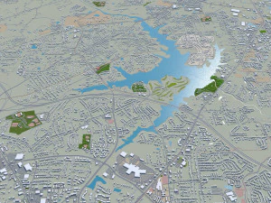 High Point city North Carolina USA 50km 3D Model