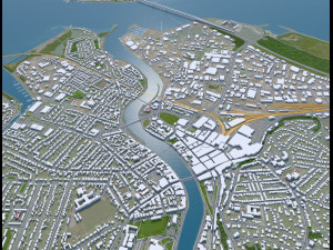Inverness city United Kingdom 30km Modello 3D