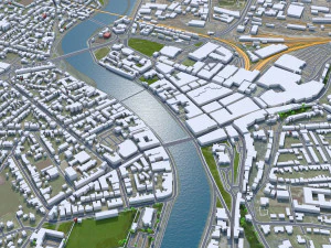 Inverness city United Kingdom 30km 3D Model