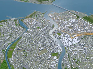 Inverness city United Kingdom 30km 3D Model