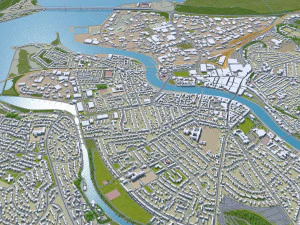 Inverness city United Kingdom 30km 3D Model