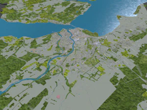 Inverness city United Kingdom 30km 3D Model