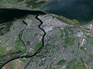 Inverness city United Kingdom 30km 3D Model