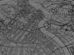 Inverness city United Kingdom 30km 3D Model