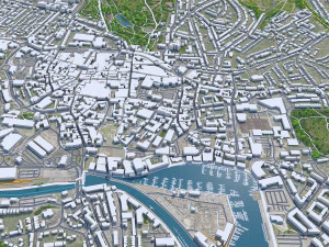 Ipswich ciudad Reino Unido 30 km Modelo 3D