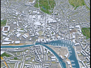 Cidade de Ipswich Reino Unido 30 km Modelo 3D