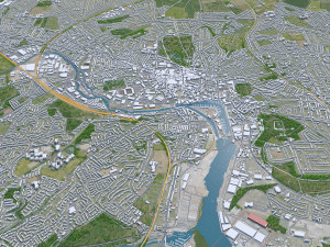 Ipswich city United Kingdom 30km 3Dモデル