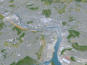 Cidade de Ipswich Reino Unido 30 km Modelo 3D