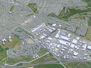 Ipswich city United Kingdom 30km 3Dモデル