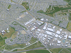 Cidade de Ipswich Reino Unido 30 km Modelo 3D