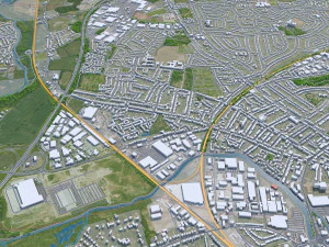 Cidade de Ipswich Reino Unido 30 km Modelo 3D