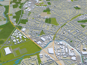 Ipswich city United Kingdom 30km 3Dモデル