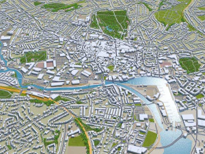 Cidade de Ipswich Reino Unido 30 km Modelo 3D