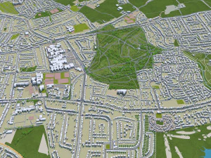 Cidade de Ipswich Reino Unido 30 km Modelo 3D