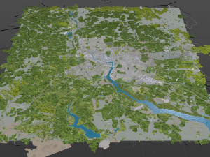 Ipswich city United Kingdom 30km 3Dモデル