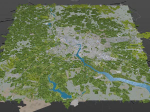 Cidade de Ipswich Reino Unido 30 km Modelo 3D