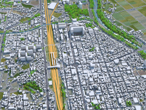 Jochiwon Yeongi city South Korea 20km 3D Model