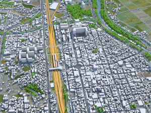 जोचीवॉन येओंगी शहर दक्षिण कोरिया 20 किमी 3D मॉडल