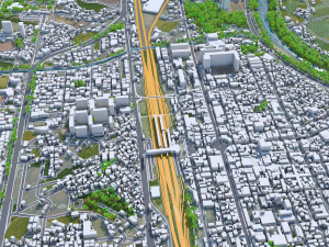 Jochiwon Yeongi city South Korea 20km 3D Model
