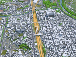 Kota Jochiwon Yeongi Korea Selatan 20km Model 3D