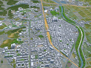 Kota Jochiwon Yeongi Korea Selatan 20km Model 3D