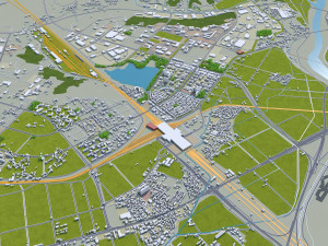 Jochiwon Yeongi city South Korea 20km 3D Model