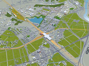 Kota Jochiwon Yeongi Korea Selatan 20km Model 3D