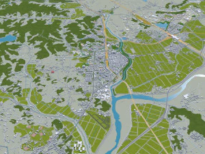 Kota Jochiwon Yeongi Korea Selatan 20km Model 3D