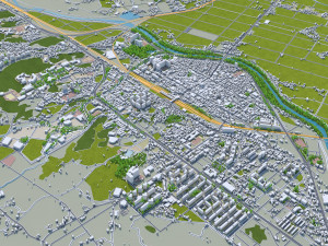 Jochiwon Yeongi city South Korea 20km 3D Model