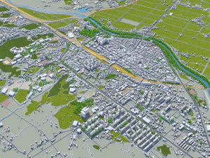 Kota Jochiwon Yeongi Korea Selatan 20km Model 3D