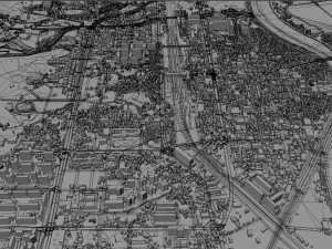 Kota Jochiwon Yeongi Korea Selatan 20km Model 3D