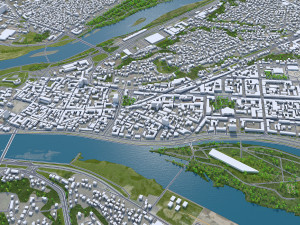 Kaunas city Lithuania 50km 3D Model