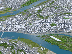 Citt&agrave; di Kaunas Lituania 50 km Modello 3D