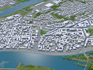 Kaunas city Lithuania 50km 3D Model