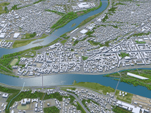 Kaunas city Lithuania 50km Modello 3D