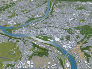 Kaunas city Lithuania 50km Modello 3D