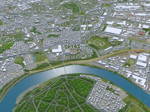Kaunas city Lithuania 50km Modello 3D
