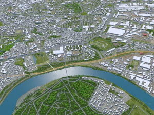 Kaunas city Lithuania 50km 3D Model