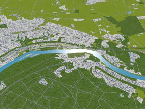 Kaunas city Lithuania 50km 3D Model