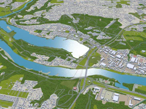 Kaunas city Lithuania 50km 3D Model