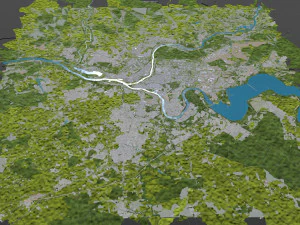 Kaunas city Lithuania 50km 3D Model