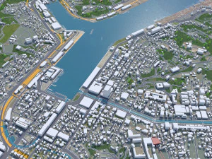 Citt&agrave; di Keelung, Taiwan, 20 km Modello 3D