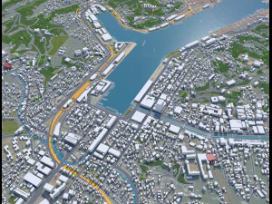 Keelung city Taiwan 20km 3D Model