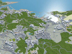 Keelung city Taiwan 20km 3D Model